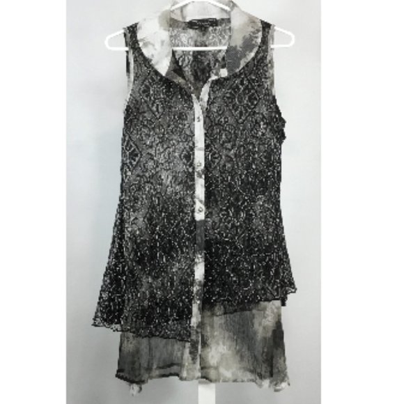 Minkas Lace Asymmetrical Blouse (like new) - Picture 1 of 5